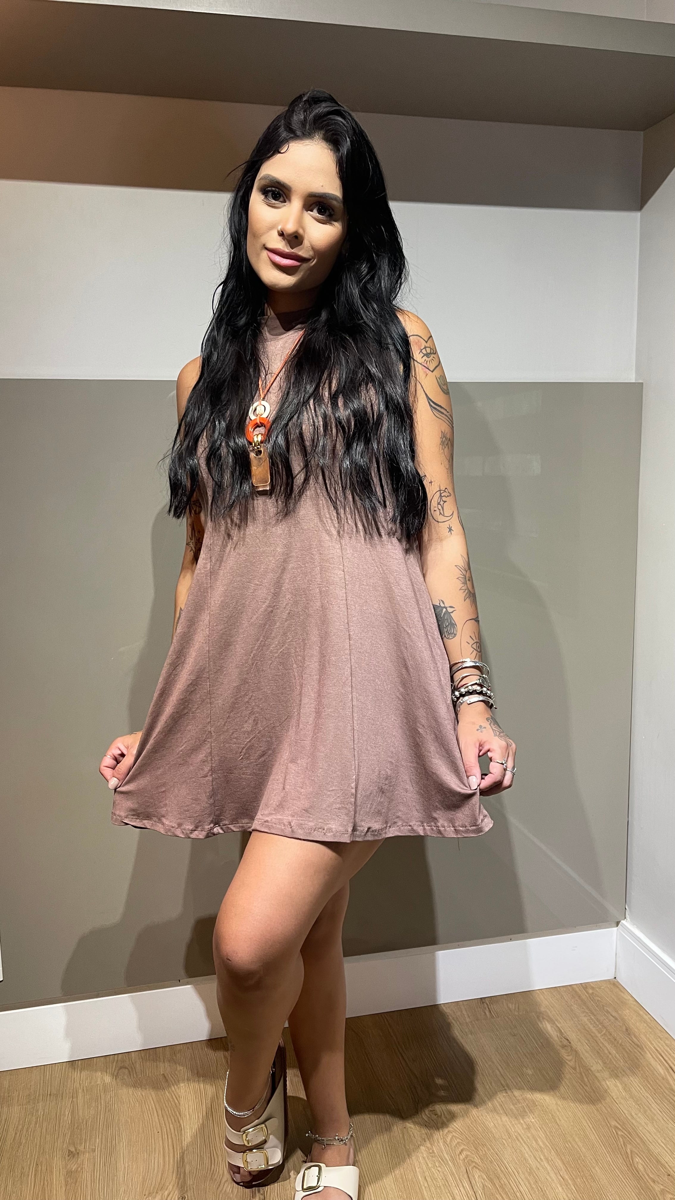 Vestido Carol - Marrom